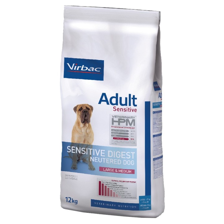 Virbac Veterinary HPM Adult Sensitive Neutered Dog Large & Medium - 12 kg