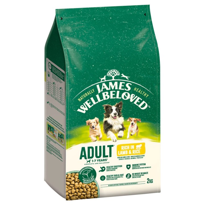 James Wellbeloved Adult Dog Hypoallergenic Lamm & Reis - 2 kg