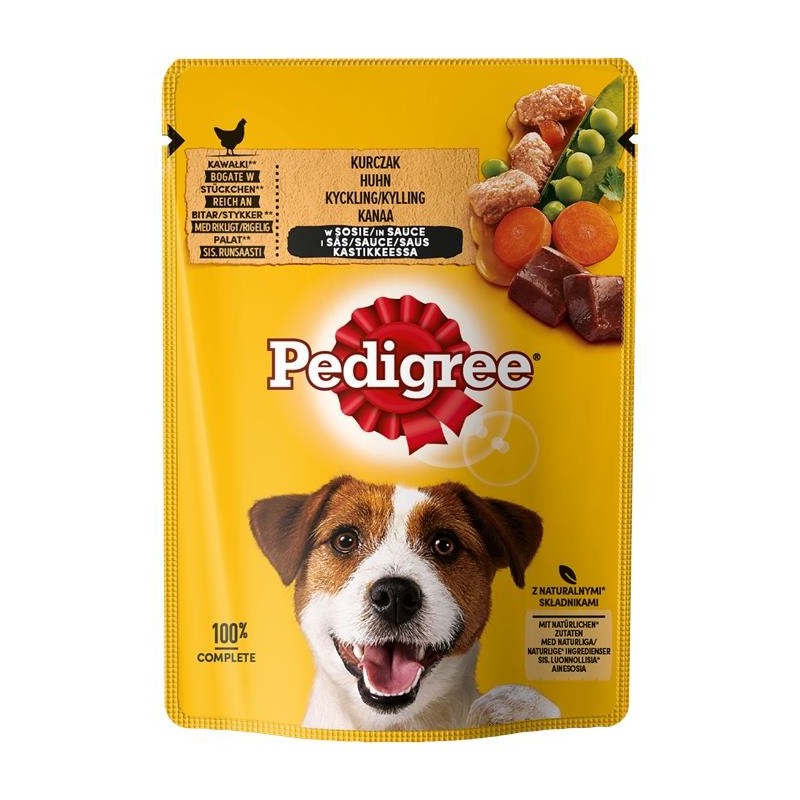 PEDIGREE Adult Beutel 100g: Nassfutter für adulte Hunde mit Huhn und Gemüse in Sauce