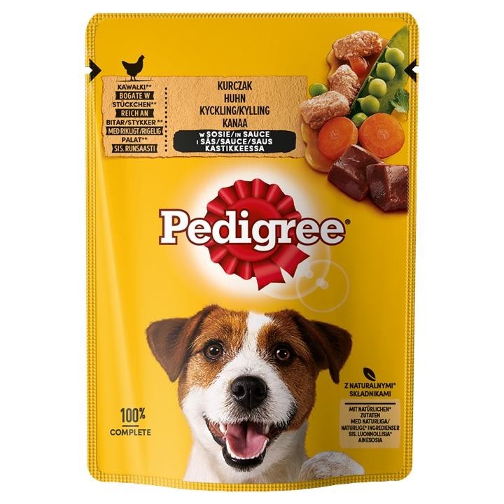 PEDIGREE Adult Beutel 100g: Nassfutter für adulte Hunde mit Huhn und Gemüse in Sauce