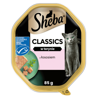 SHEBA Classics 85 g: Nassvollnahrung für adulte Katzen mit Lachs in Terrine