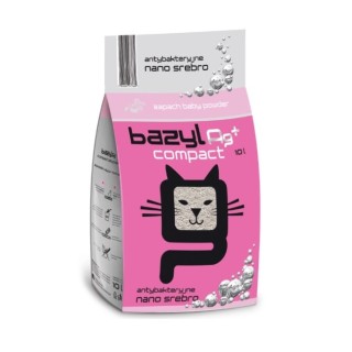 BAZYL Ag+ Compact Baby Powder 10 L Bentonit-Katzenstreu mit Nanosilber-Babypuderduft