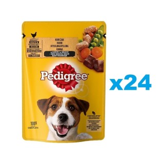 PEDIGREE Adult Beutel 24x100g: Nassfutter für adulte Hunde mit Huhn und Gemüse in Sauce