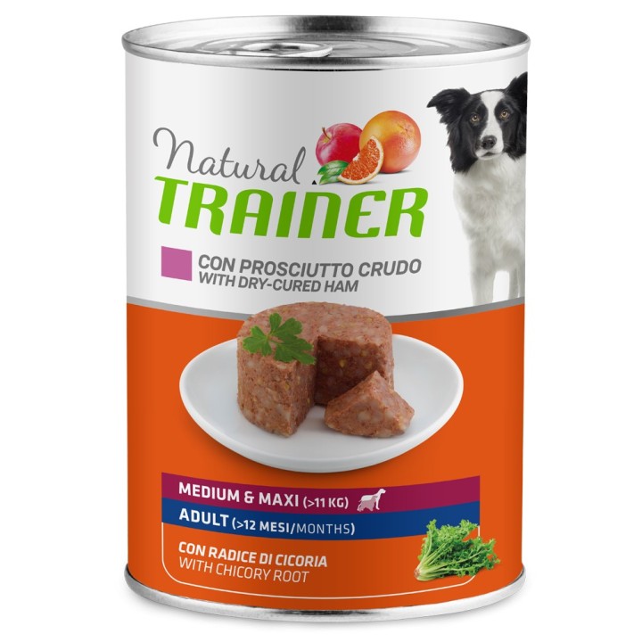 Natural Trainer Medium & Maxi Adult  - 24 x 400 g Schinken