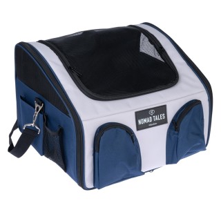 Nomad Tales Spirit Autositz für Hunde, grau/blau - ca. L 42 x B 36 x H 33 cm