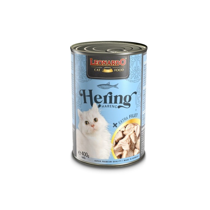 LEONARDO Hering mit extra Filet Nassfutter für Katzen 6x400g