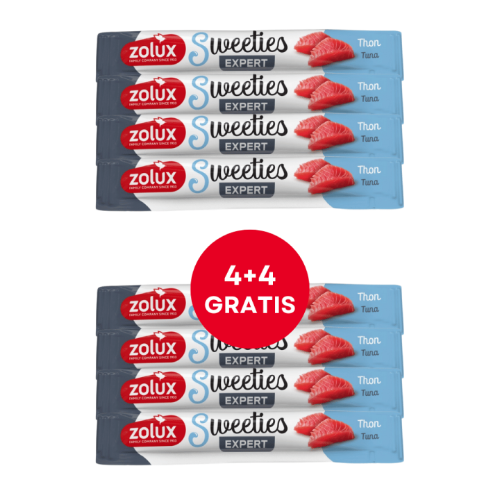 ZOLUX Cremesnack für Katzen SWEETIES mit Thunfisch 8 x 14g (4+4 GRATIS)