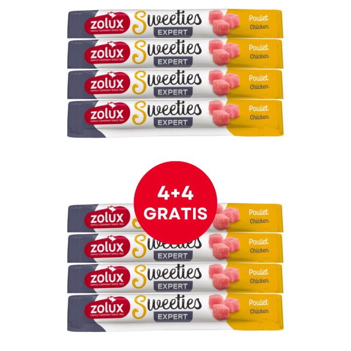 ZOLUX Cremesnack für Katzen SWEETIES mit Huhn 8 x 14g (4+4 GRATIS)