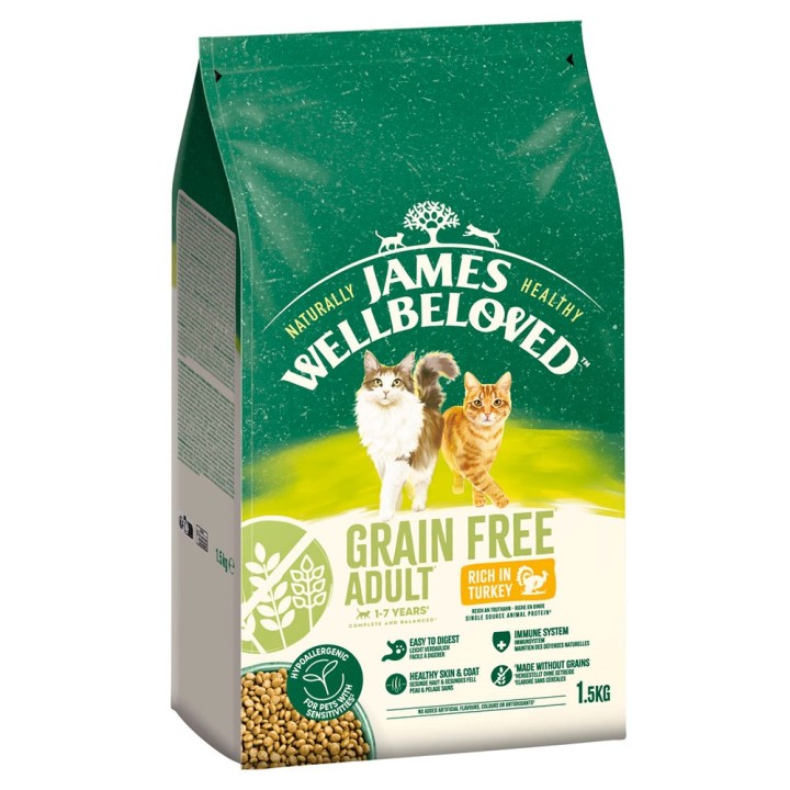 James Wellbeloved Grain Free Adult Cat Hypoallergenic Truthahn - 1,5 kg