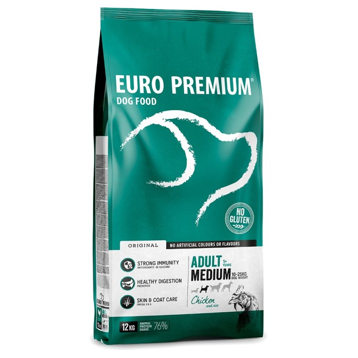 Euro Premium Medium Adult Huhn & Reis - 12 kg